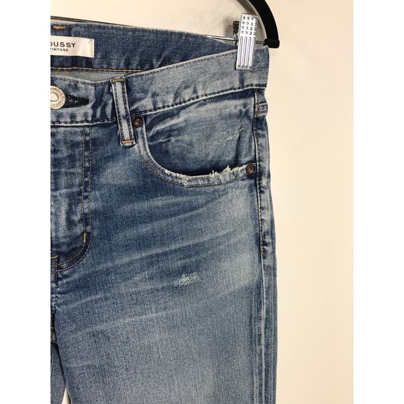 Moussy Vintage Tyrone Japan Saab Designer Jeans Women’s Raw Hem Capsule Everyday - Picture 2 of 10